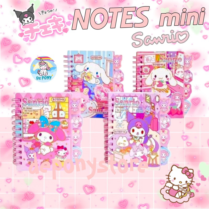 Notebook Mini Sanrio Cute Melody Kuromi Cinnamon roll