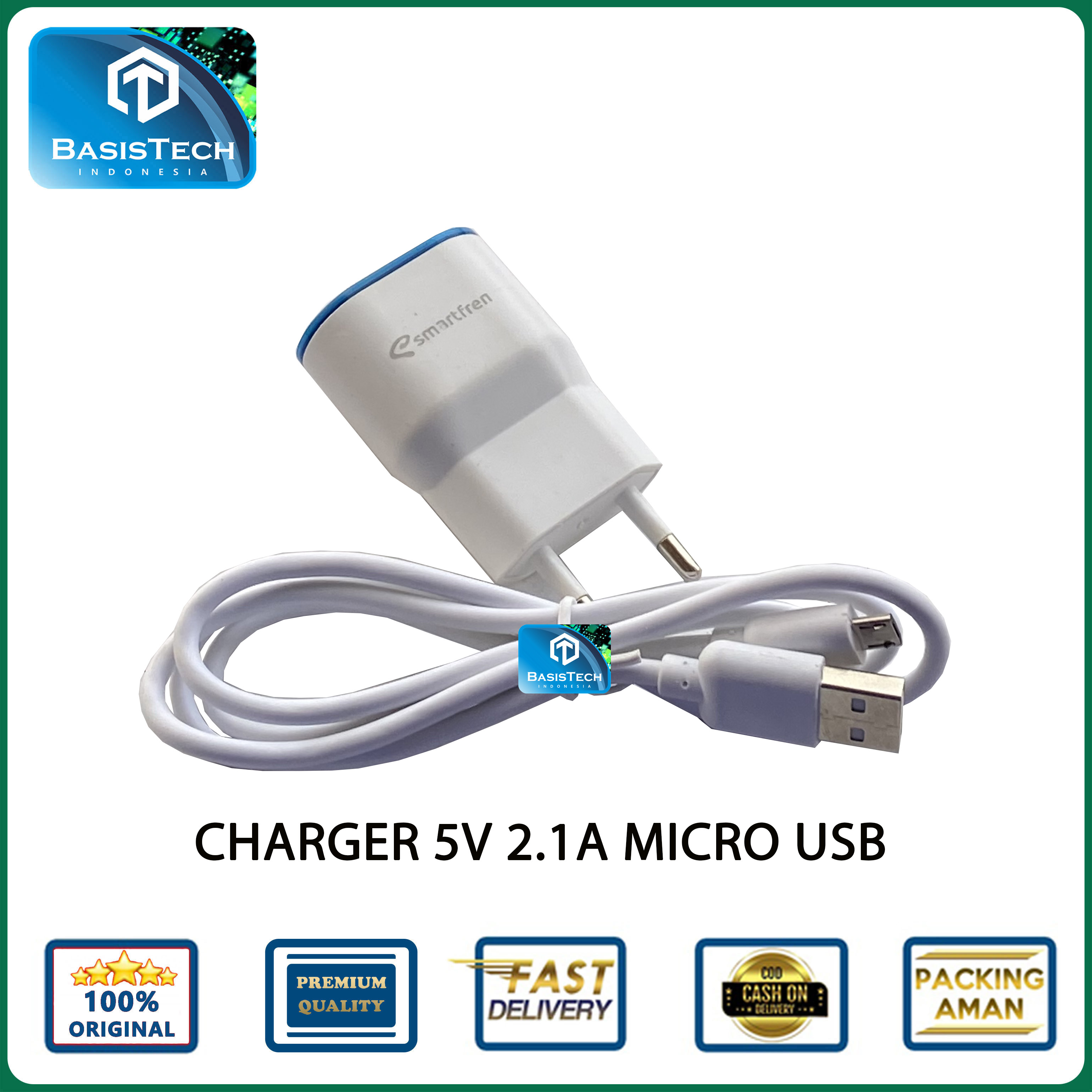 CHARGER MICRO USB V8 2.1A AUTO ID FAST CHARGING BTJ-050 ORIGINAL QUALITY