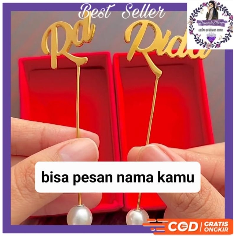 BROS TUSPIN NAMA DAN MUTIARA/BROS TUSPIN CUSTOM NAMA/IDENTITY SCARVES HIDA HASAN/PLAT LOGO JILBAB HI