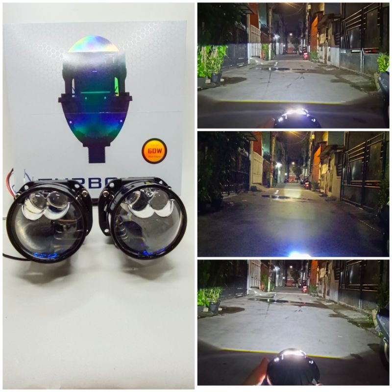 BILED TURBO SE DOUBLE LASER 2.5 INCH 60 WATT BLUE LENS AES