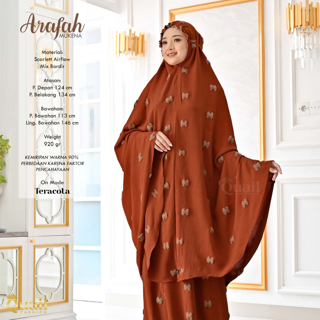 MUKENA DEWASA SCARLET AIRFLOW QUAIL ARAFAH
