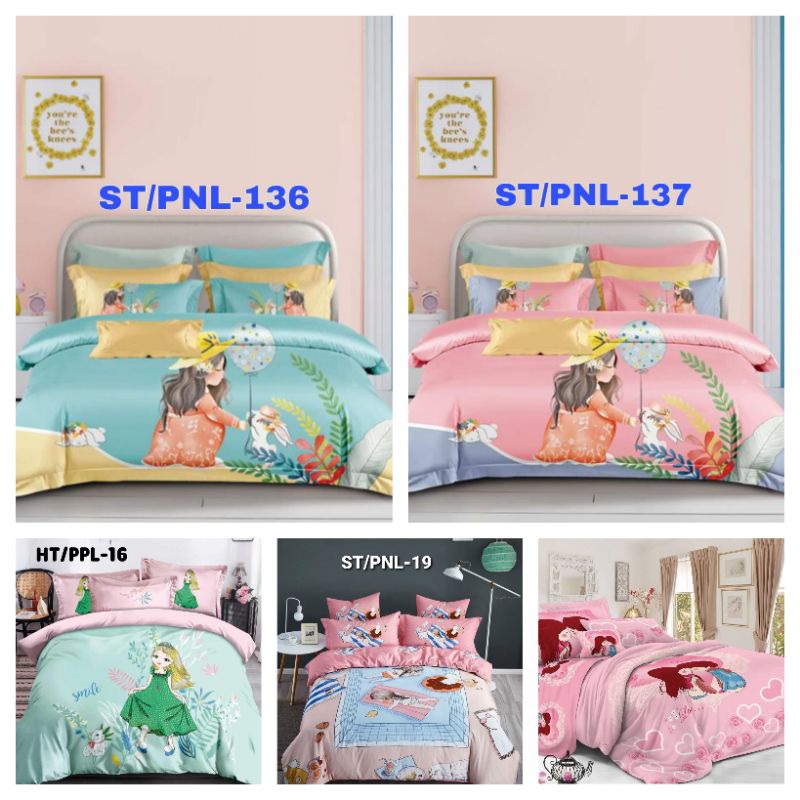 Sprei/Seprei/Seprei/Seprey Katun Jepang Panel Motif Girlie