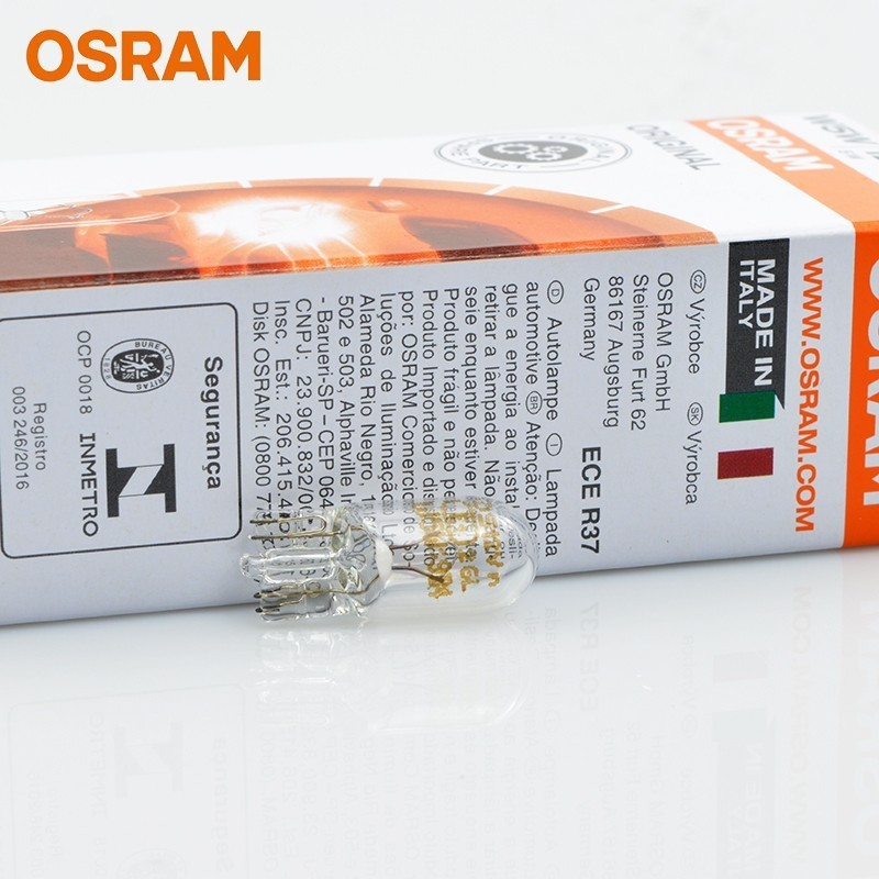 Lampu OSRAM T10 W5W 12V 5W Bohlam Bolam Senja Kota Sein Colok Tusuk Wedge Globe Bulb