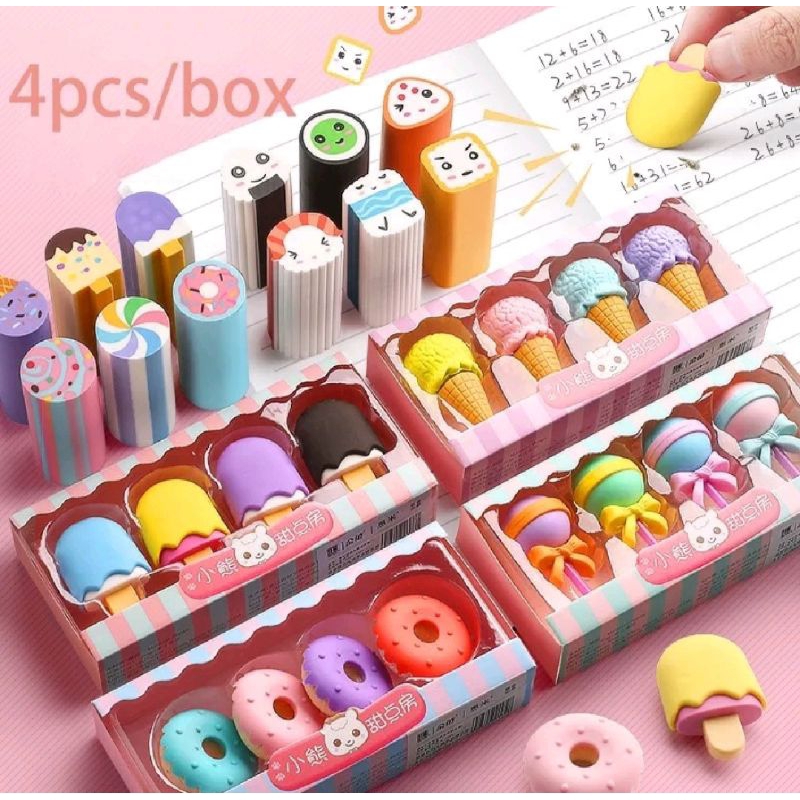 

Penghapus Es Krim Cute Kawaii Eraser Set Penghapus lucu