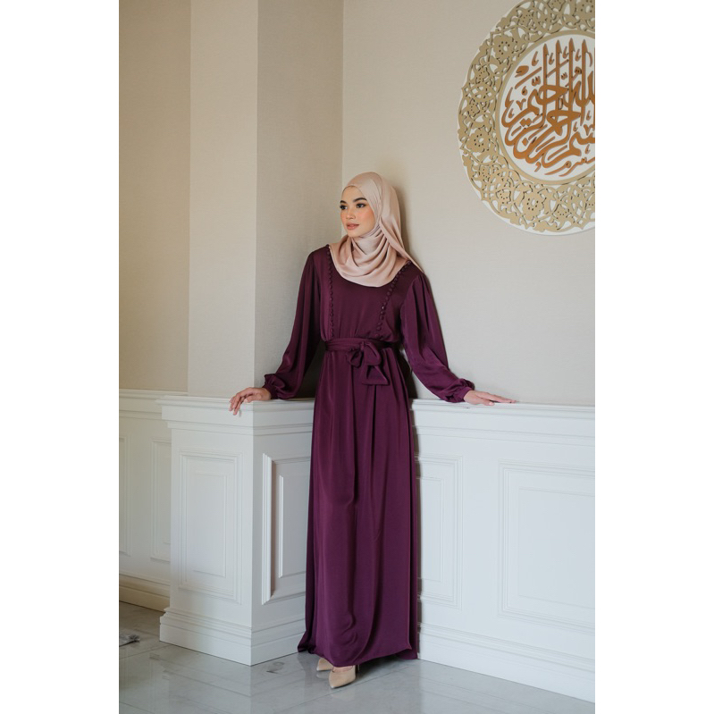 MREEN - Sara Dress / Bahan Bon Bon Silk Premium Include Belt