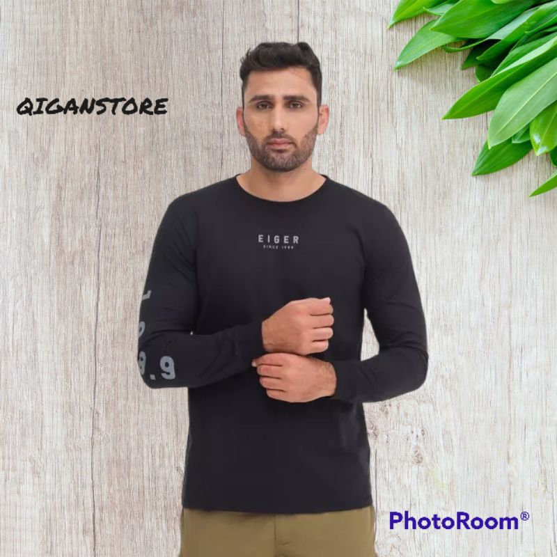KAOS LENGAN PANJANG EIGER COWOK PRIA ESSENZA LS TEES HITAM 8286