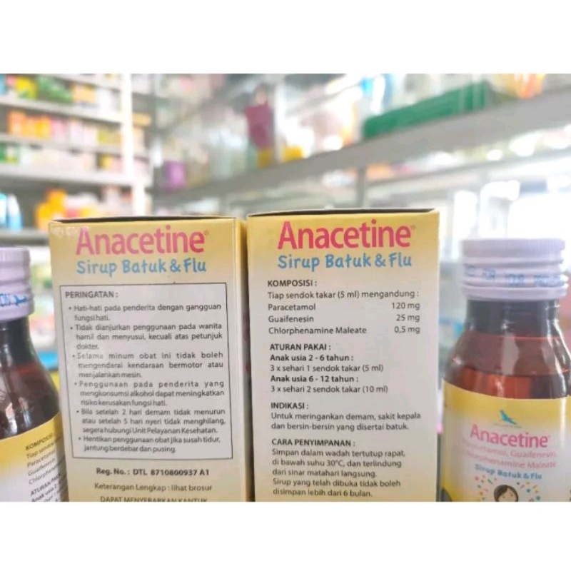 ANACETINE Sirup Obat Batuk Flu Demam Anak