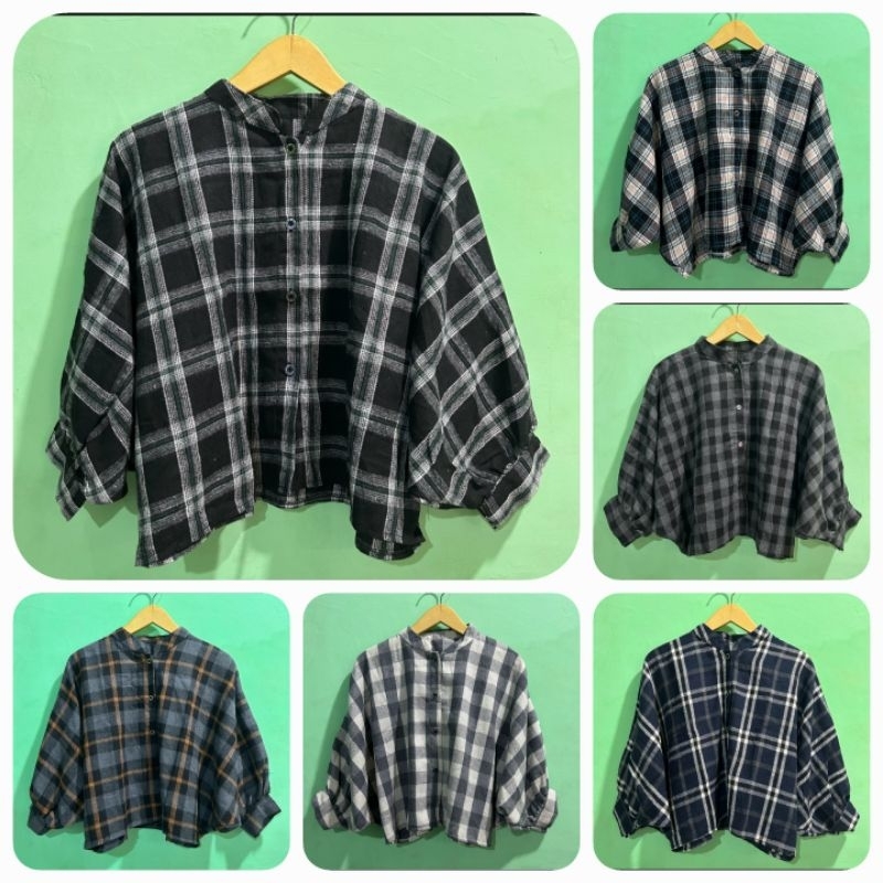 Kemeja Tamara Batwing Flanel Wanita