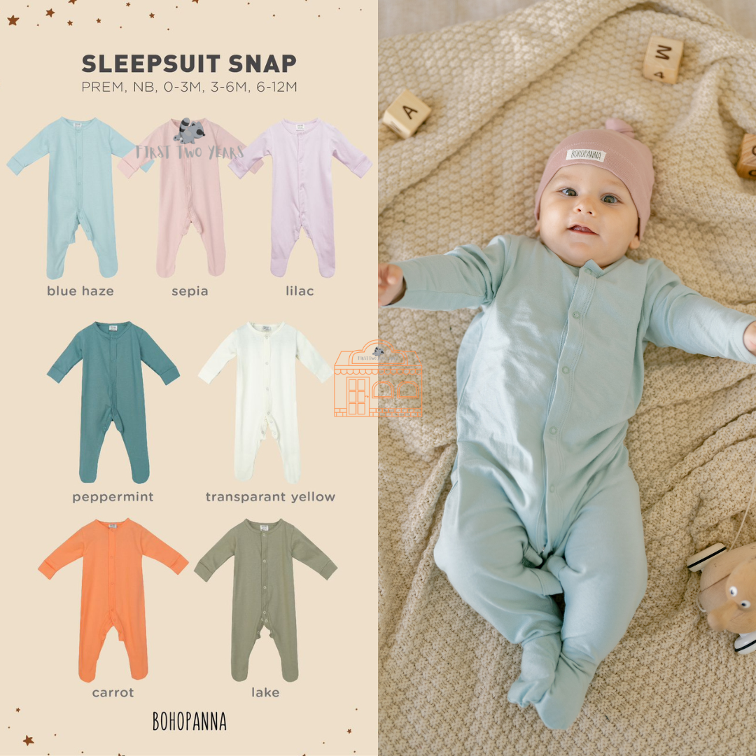 Bohopanna - Sleepsuit Snap / Baju Tidur Bayi Unisex (Premature - 1 Tahun)