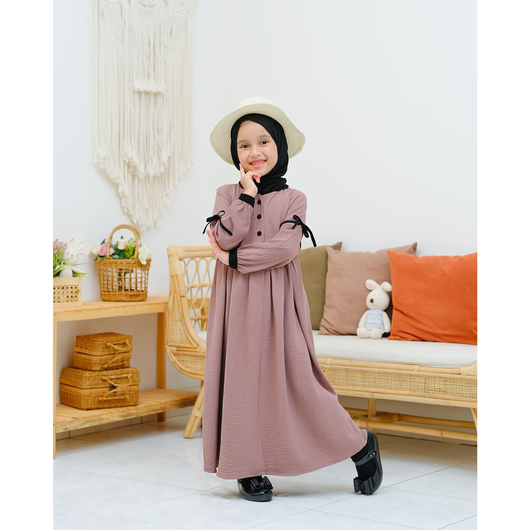 Gamis Anak Tanggung 10-14 Tahun Bahan Crinkle Airflow Lizzara Kids