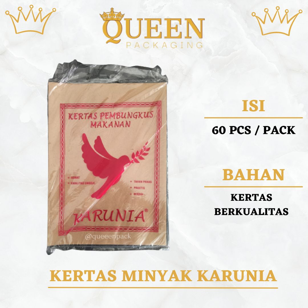 

KERTAS MINYAK KARUNIA | KERTAS PEMBUNGKUS NASI ISI 60 PCS | KERTAS NASI BUNGKUS KERTAS MINYAK MERAH KARUNIA |
