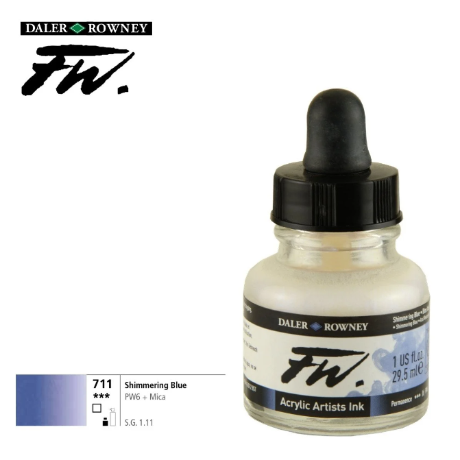 

Cat Akrilik Daler Rowney FW Ink Acrylic 29.5 ML - Shimmering Series - Shimmering Blue