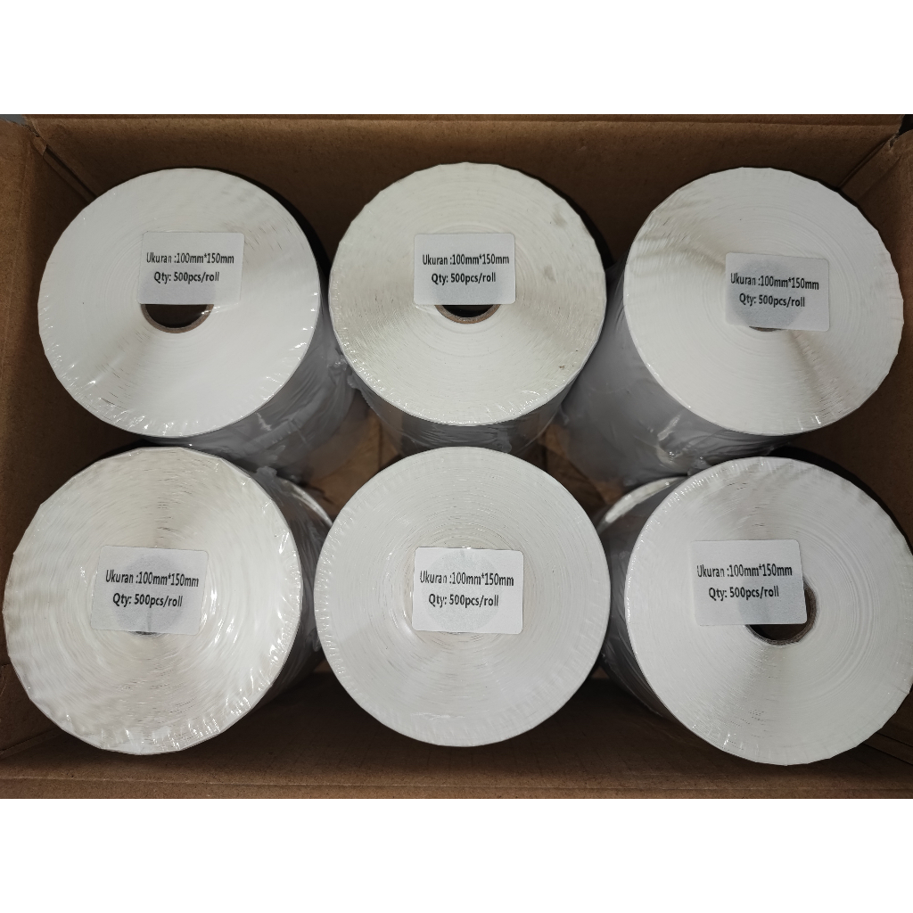 

mh KERTAS THERMAL LABEL THERMAL ROLL 100x150 BARCODE A6 ISI Pcs