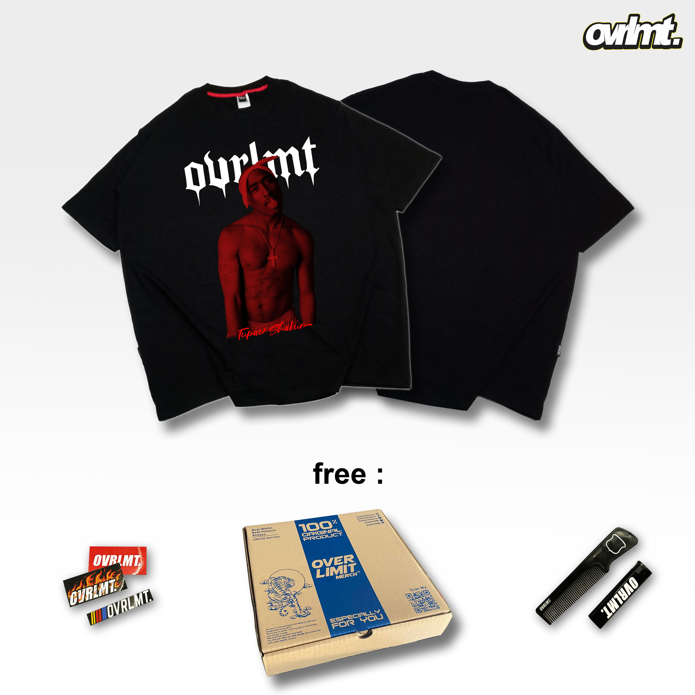 T-SHIRT | KAOS | OVERSIZE | TUPAC SHAKUR | OVERLIMIT