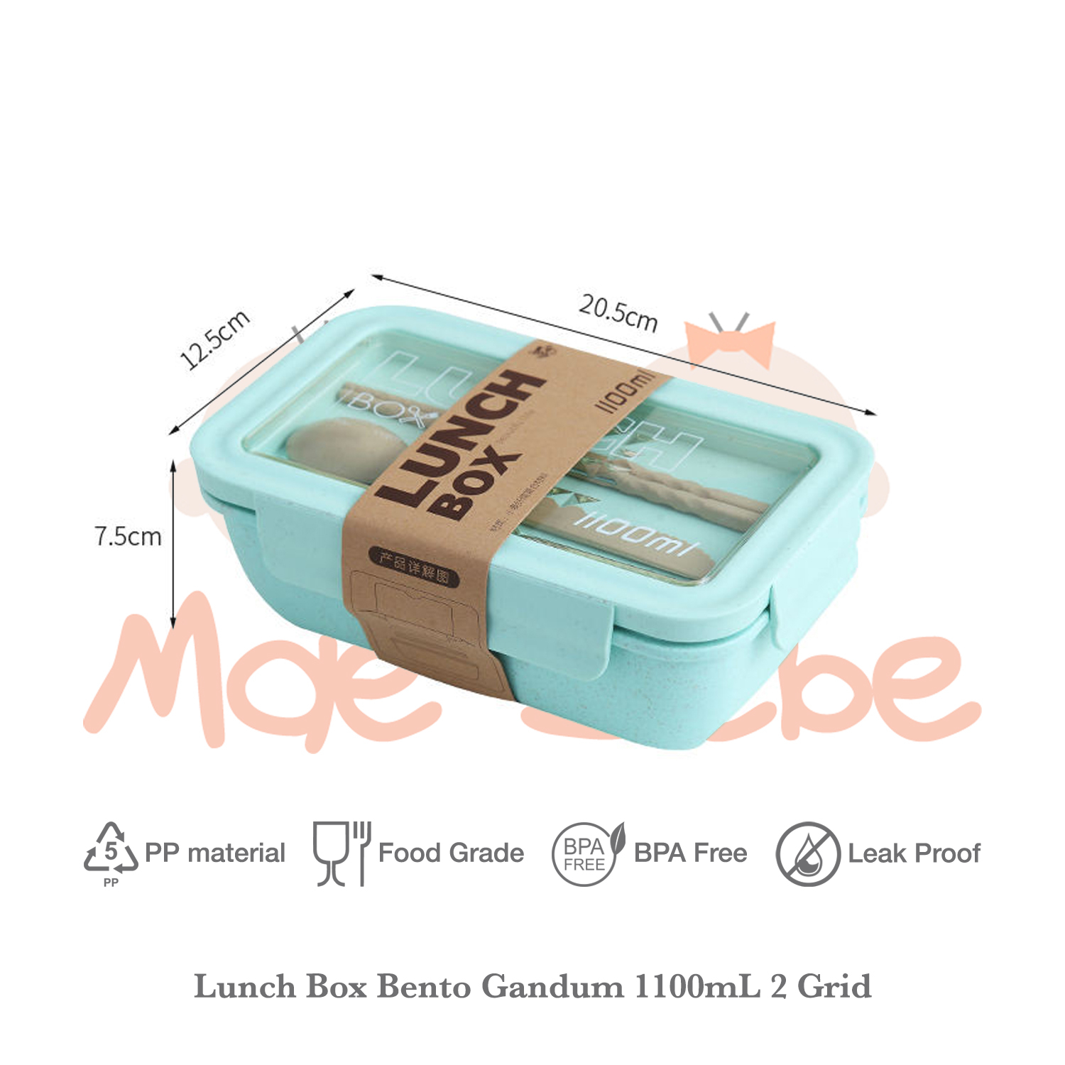 Beautiful Wheat Lunch Box Bento Kotak Bekal Makan Anak Jerami Gandum 1100ml