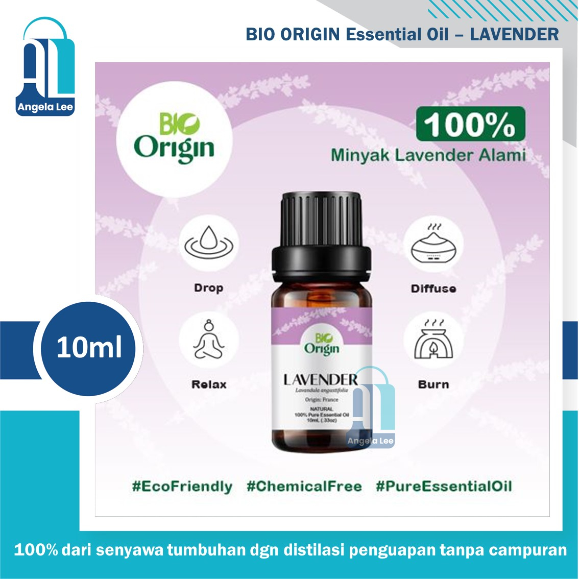 BIO ORIGIN Pure Essential Oil 100% Murni Minyak Esensial Aromatherapy 10ml