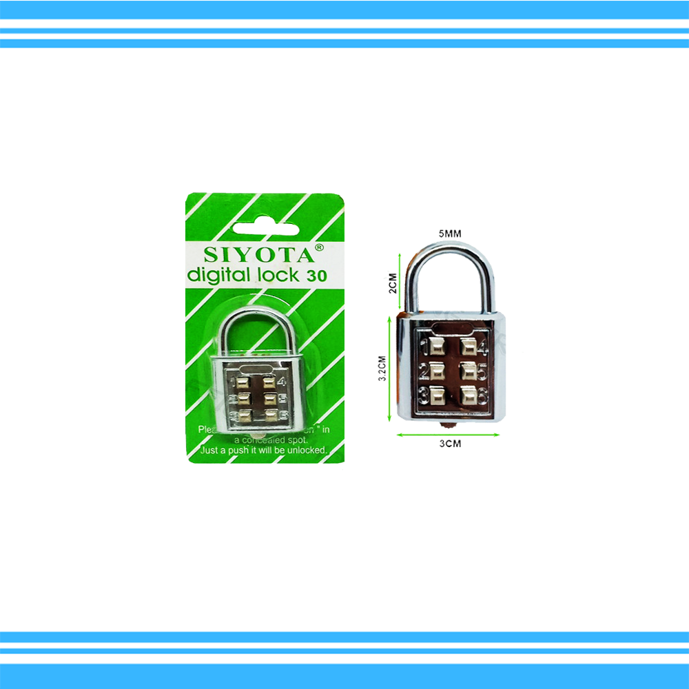 Gembok Digital 30-40mm Siyota Gembok Pengaman Gembok Pin