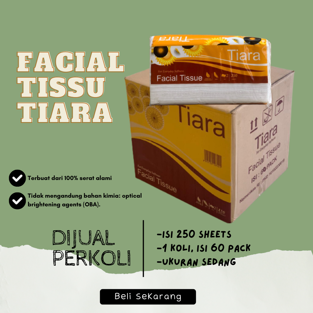 Tissue Tiara Facial 2 Ply Tisu Wajah/ Tissue Lembut ( Dijual Per Koli ) Tisu Ukuran 150Sheet/180Sheet/250Sheet/1000sheet