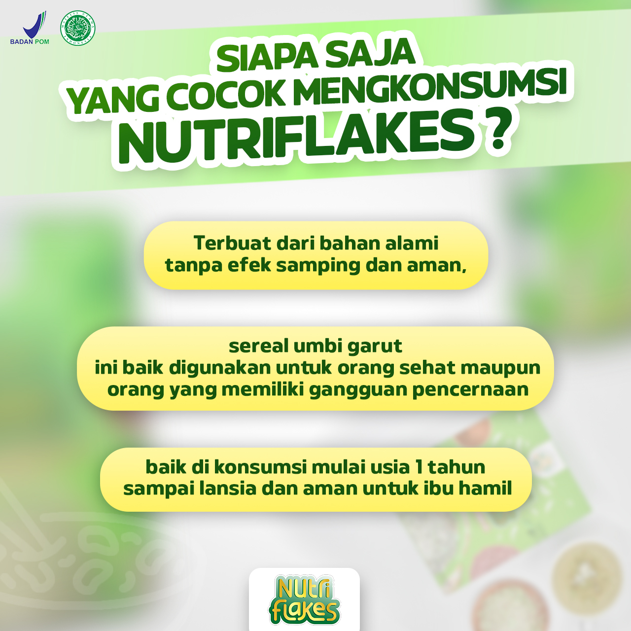 Nutriflakes Sereal Umbi Garut Atasi Asam Lambung Original 3 Box