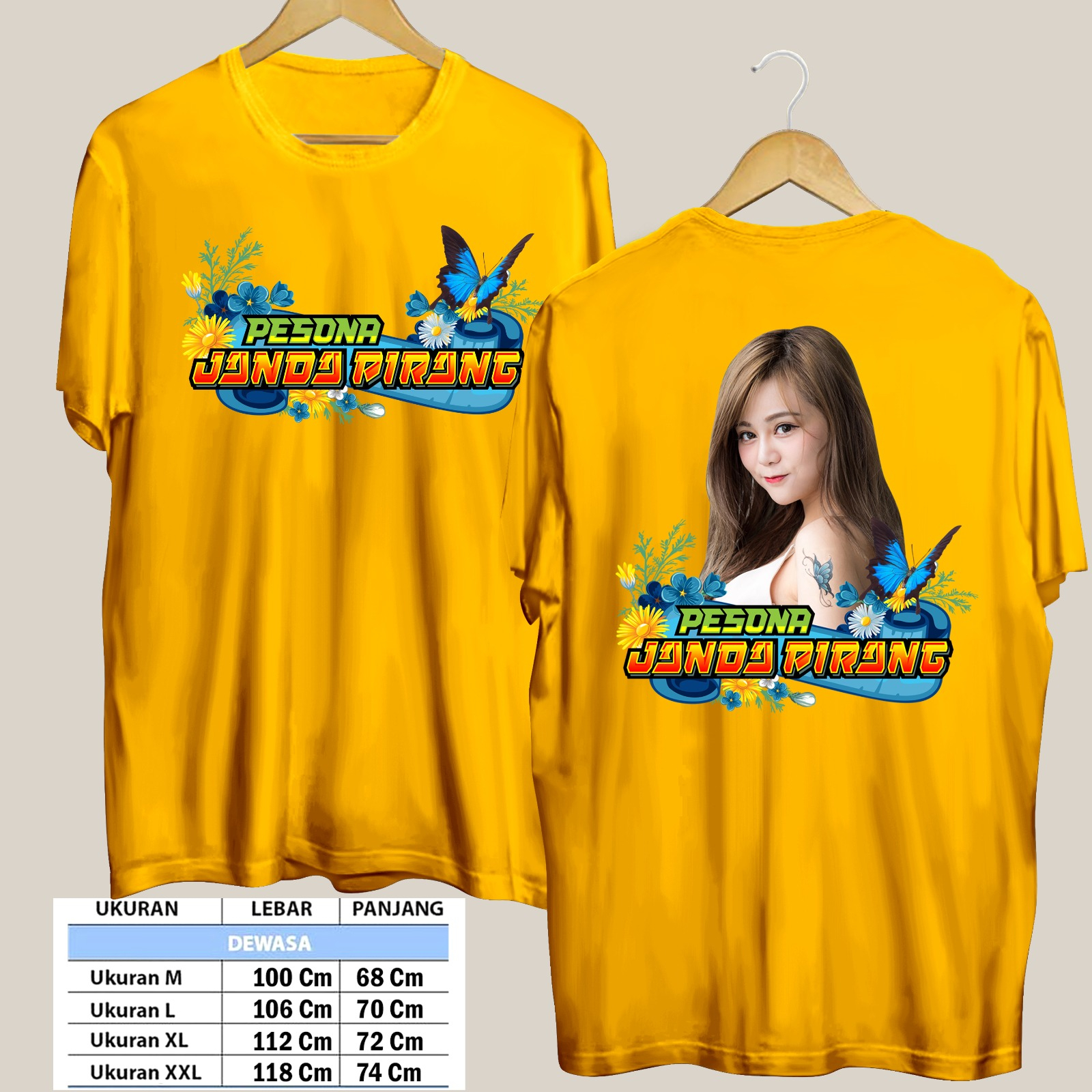 TSHIRT PESONA JANDA PIRANG CETAK PAKAI MESIN DTF (Digital Transfer Filem) KAOS DISTRO BAJU PRIA WANITA ATASAN SHIRT T-SHIRT Tangan Pendek