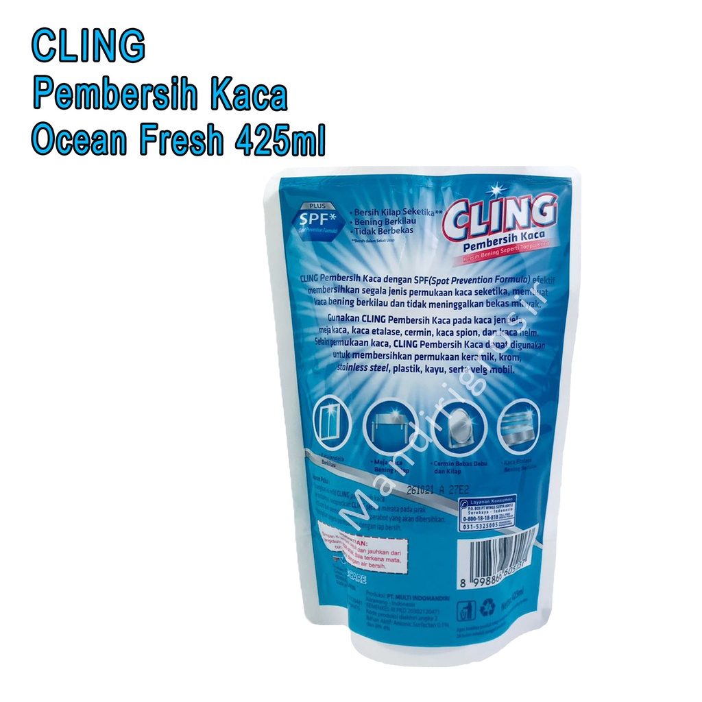 Cling* Wings* Pembersih Kaca* Ocean Fresh* 425ml