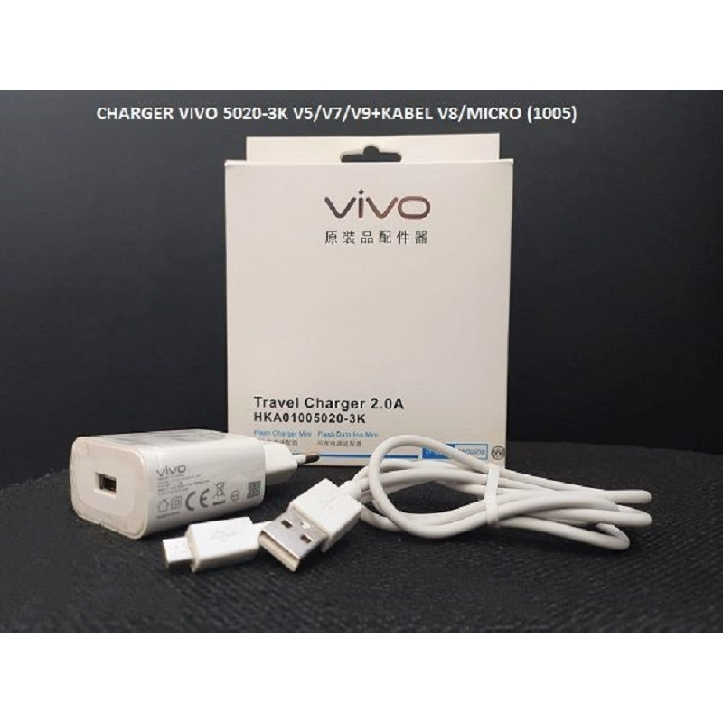 TC TRAVEL Charger VIVO V5 / V7 / V9 + Kabel Micro V8 2A Grosir