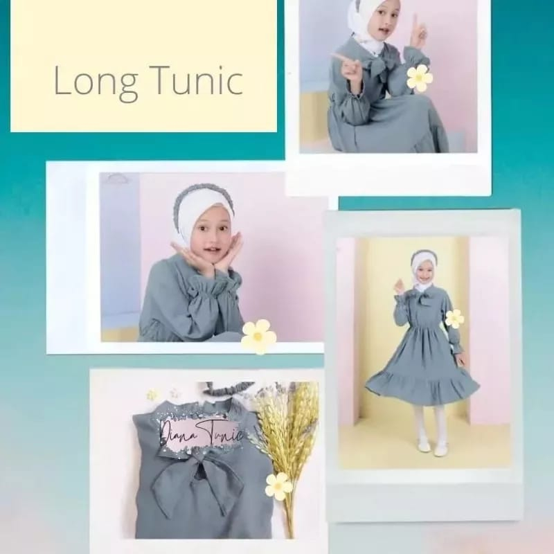 Tunik Anak Remaja Crinkle Airflow Premium Tunik Anak Perempuan 11-13 Tahun Diana tunik