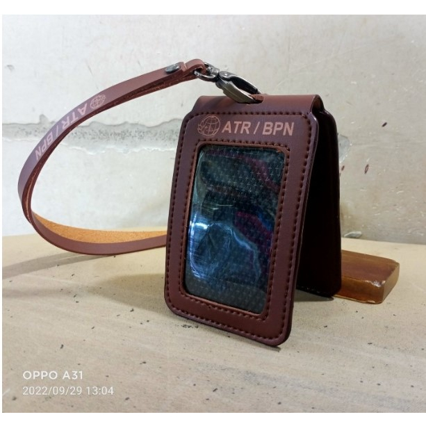 Holder Id Card ATR BPN / Kalung Id Card ATR BPN Model Lipat Cokelat