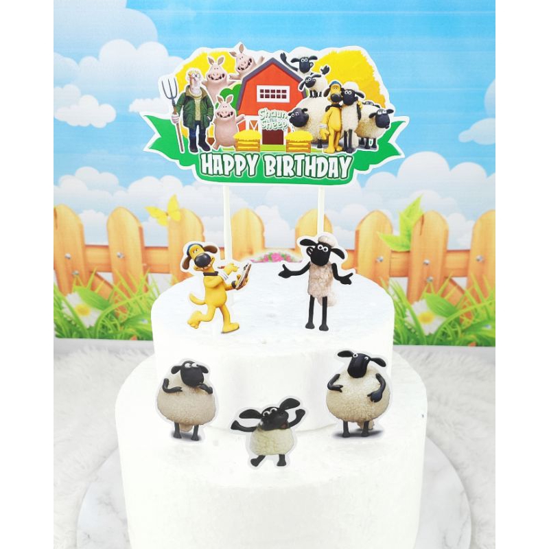 topper cake/seri topper banner/hiasan kue SHAUN THE SHEEP