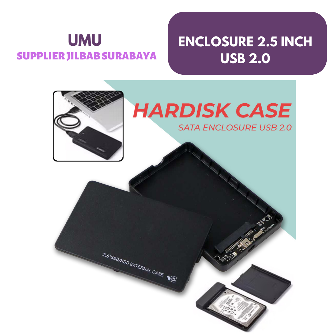 (UMU SUPPLIER) ENCLOSURE HDD HARDDISK SSD EXTERNAL 2.5 INCH USB 3.0 CASING CASE EKSTERNAL USB3