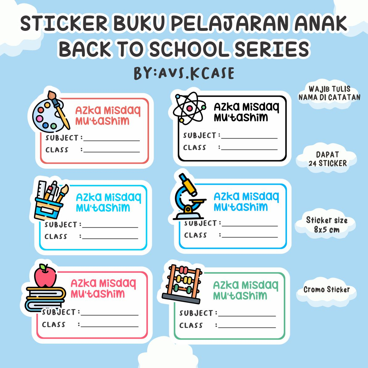 

STICKER BUKU TULIS BACK TO SCHOOL SERIES