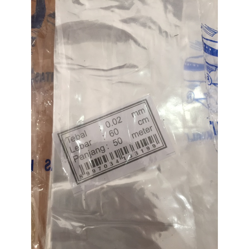 [1 roll = 50 meter] PLASTIK PP ROLL JET LEBAR 60cm Tebal 02  03 | PLASTIK ROLL CAP JET | PLASTIK PP 