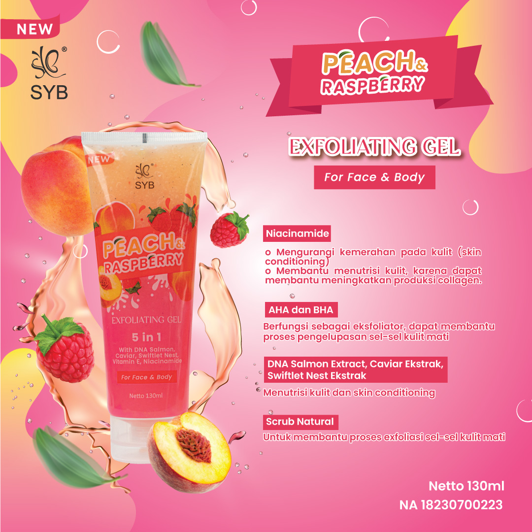 SYB EXFOLIATING GEL 5IN1 130ML PEACH &amp; RASPBERRY