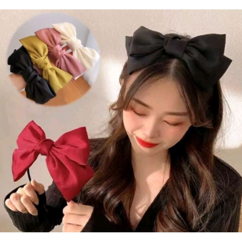 Q855 - Bando Pita Korea Wanita Dewasa Pita Besar / Bandana Model Pita Kupu-Kupu /Headband Accessorie