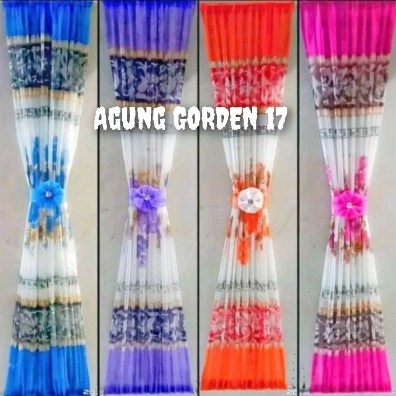 Gorden kupu-kupu ikat jendela minimalis motif bunga