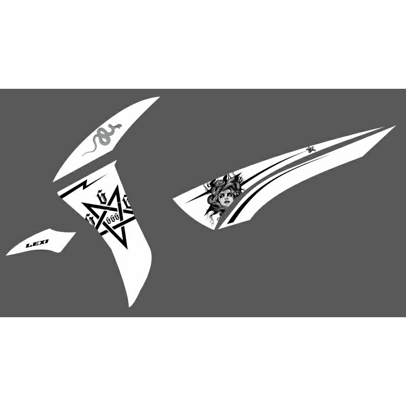 Striping Sticker Lexi Transparan Custom List Medusa Terbaru 666