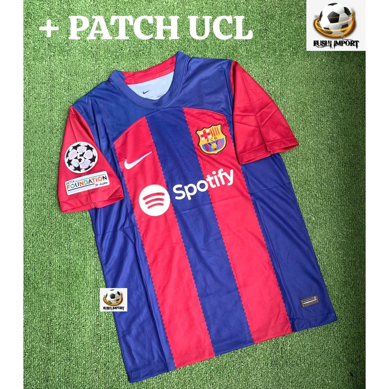 Jersey Baju Bola Barca Home Full Patch 2023 2024 Grade Ori