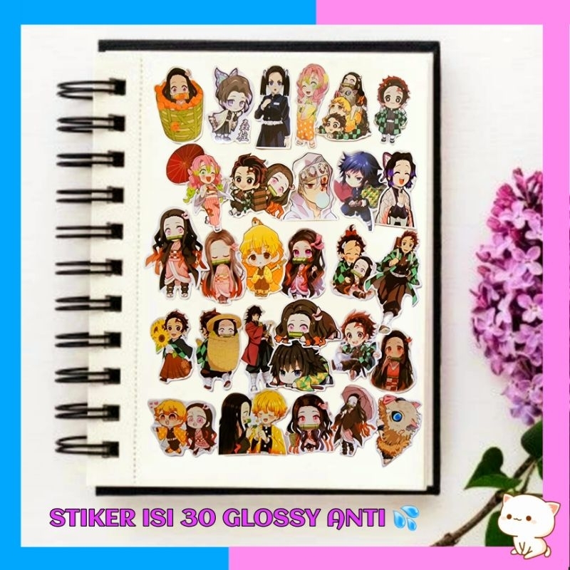 

stiker anime demon slayer isi 30pcs tidak luntur