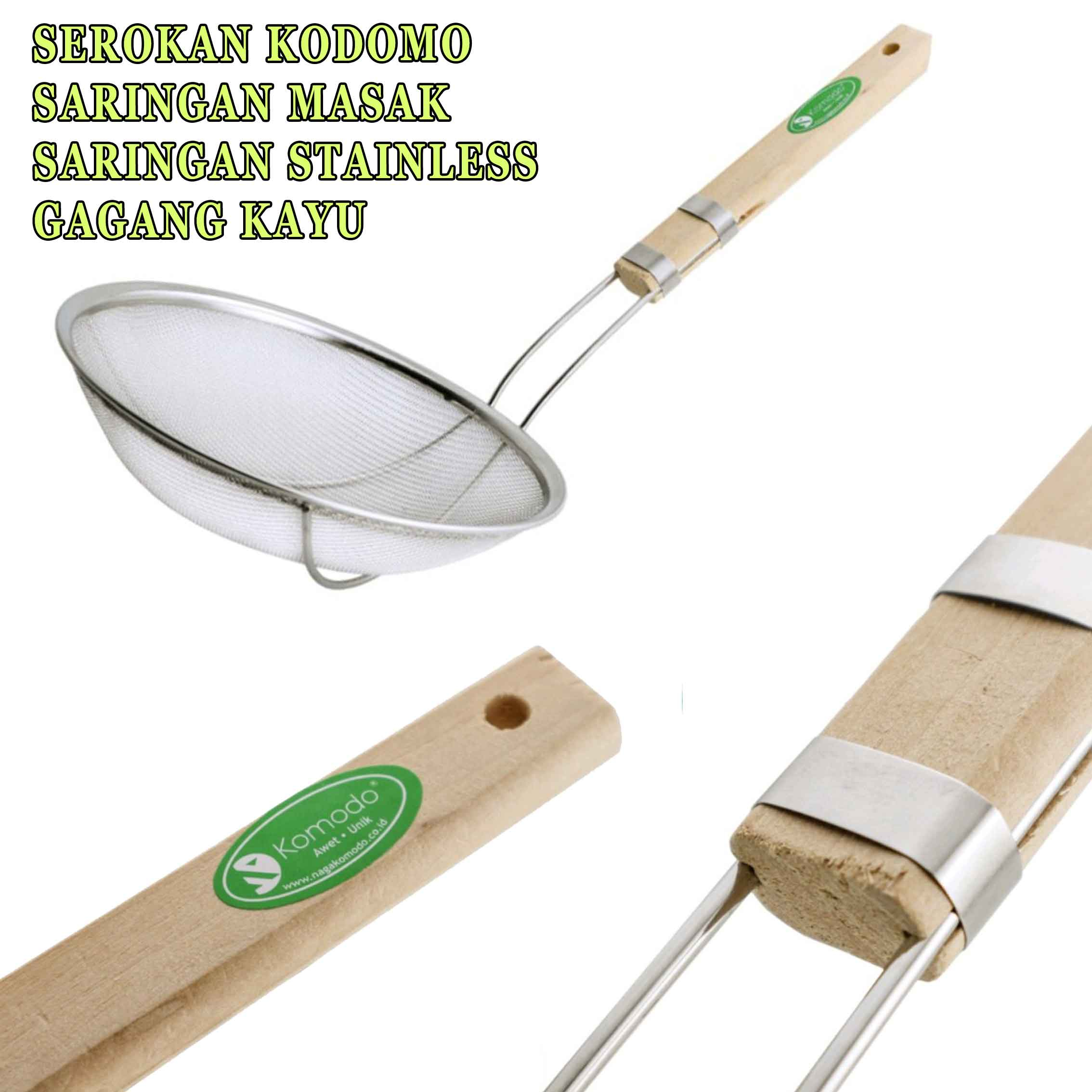 Saringan Gagang Kayu* Kodomo* Serokan Serbaguna* Saringan Stainless