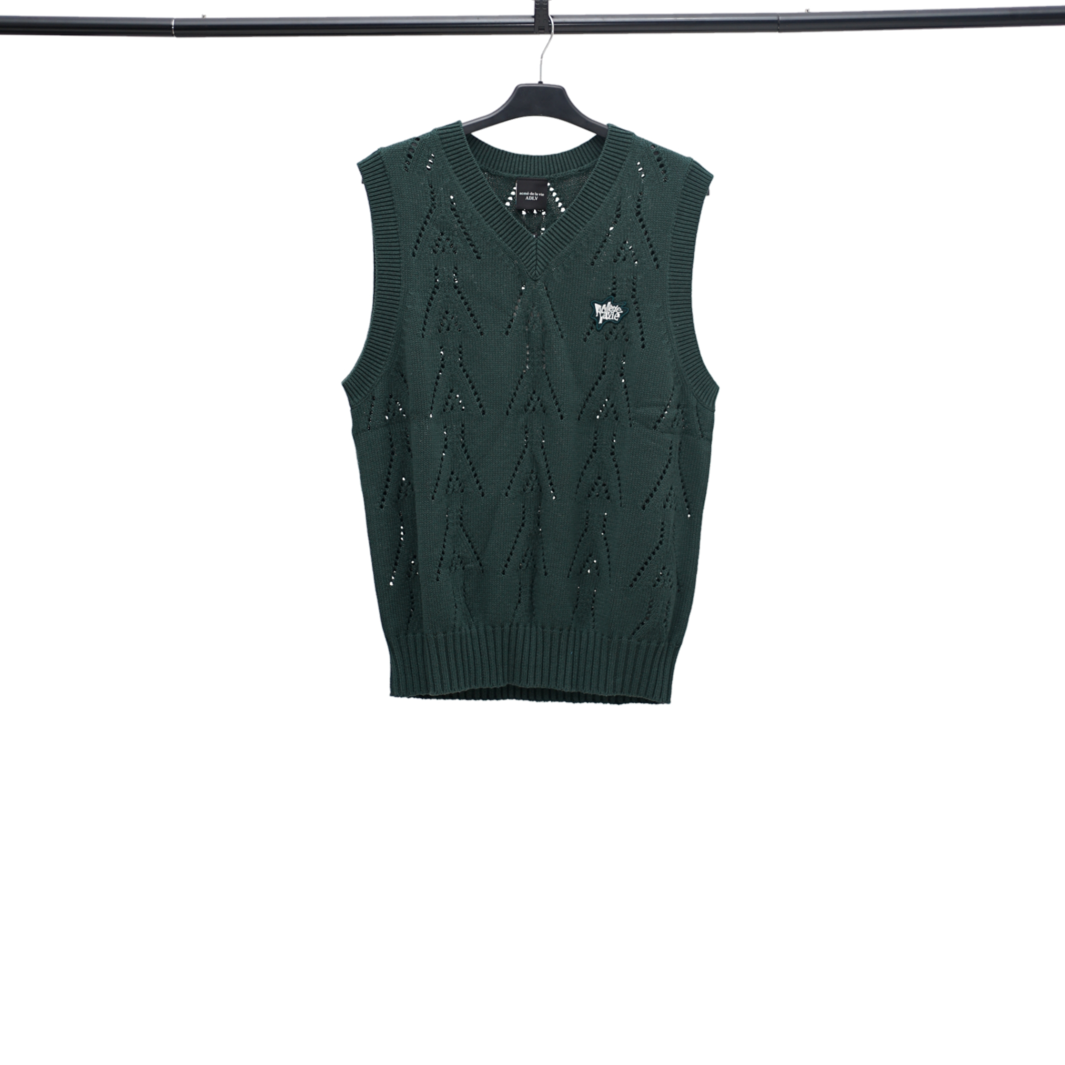 ADLV KNIT VEST IN GREEN