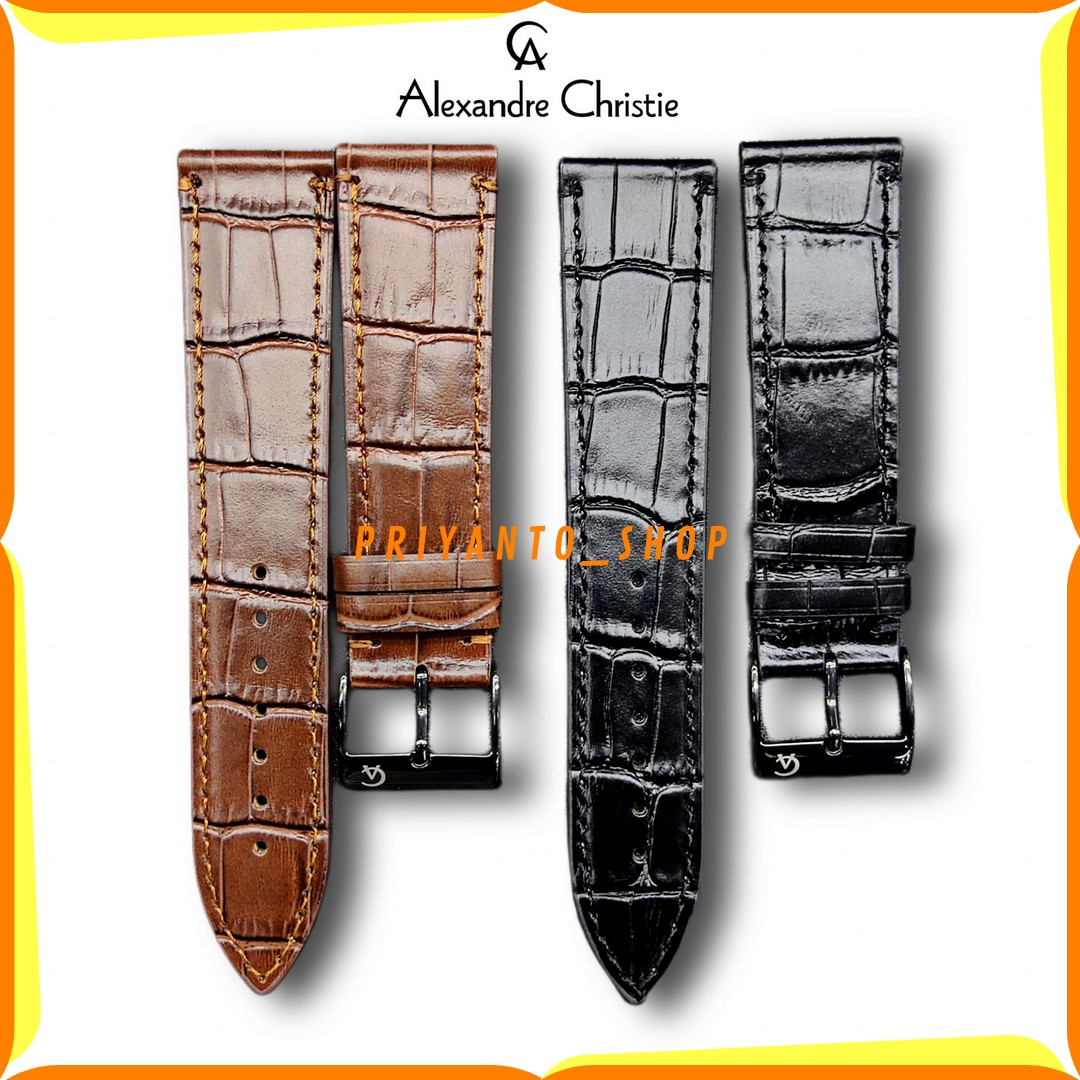 ALEXANDRE CHRISTIE AC STRAP TALI JAM TANGAN AC KULIT ASLI TIPIS 16MM 18MM 20MM 22MM