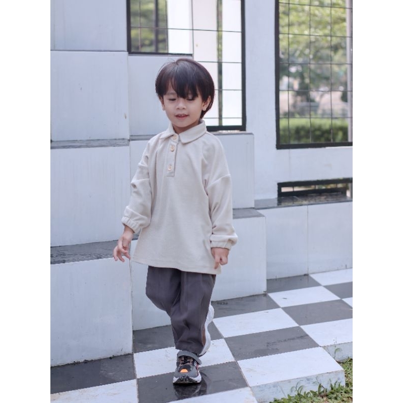 Yameena.kids Calvin Polo Shirt Atasan Anak lengan panjang Atasan Anak knit