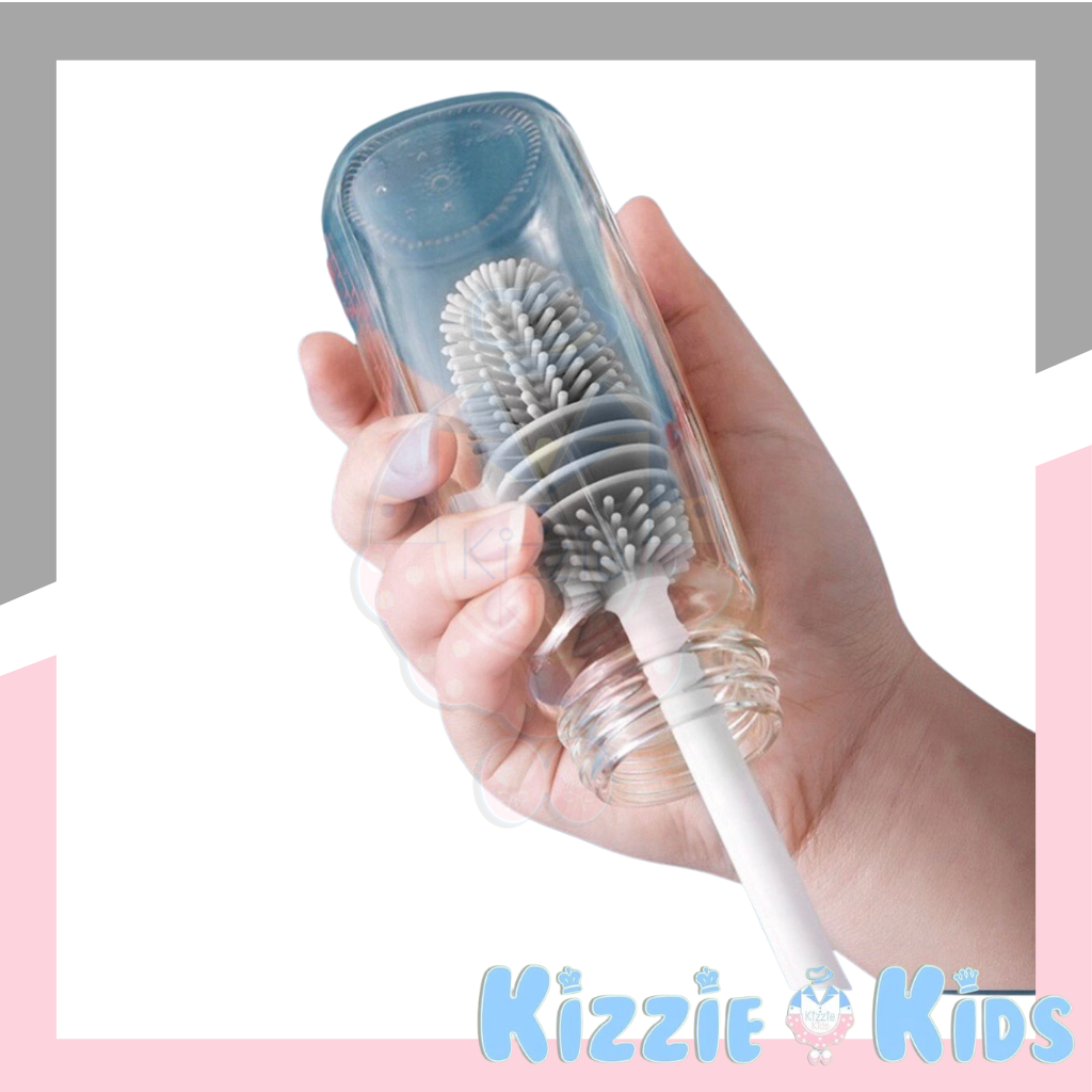 Kizzie Sikat Botol/Gelas Gagang Panjang Silikon