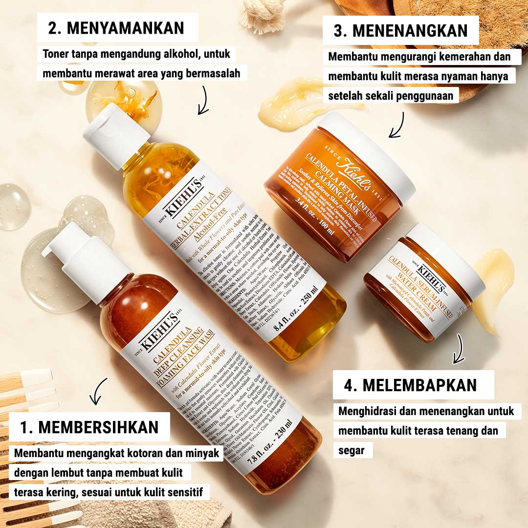 Kiehl's Calendula Serum-Infused Water Cream 28 ML. Pelembab Wajah Mengandung Calendula Extract