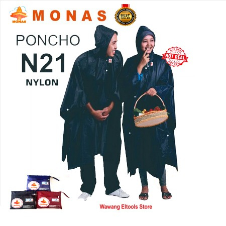 JAS HUJAN PONCO / KELELAWAR MONAS N21 ALL SIZE DEWASA PARASUT NYLON