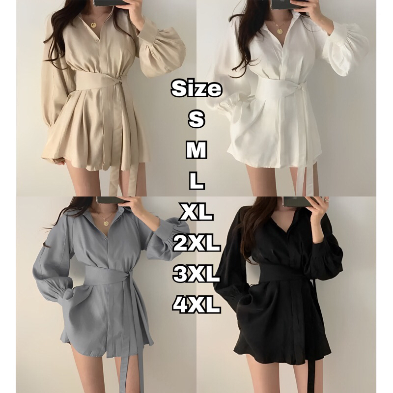 Laras Blouse Ukuran S M L XL XXL XXXL XXXXL 2XL 3XL 4XL 2L 3L 4L 5L Kemeja Basic Jumbo - Baju Kerja - Kantor Korea