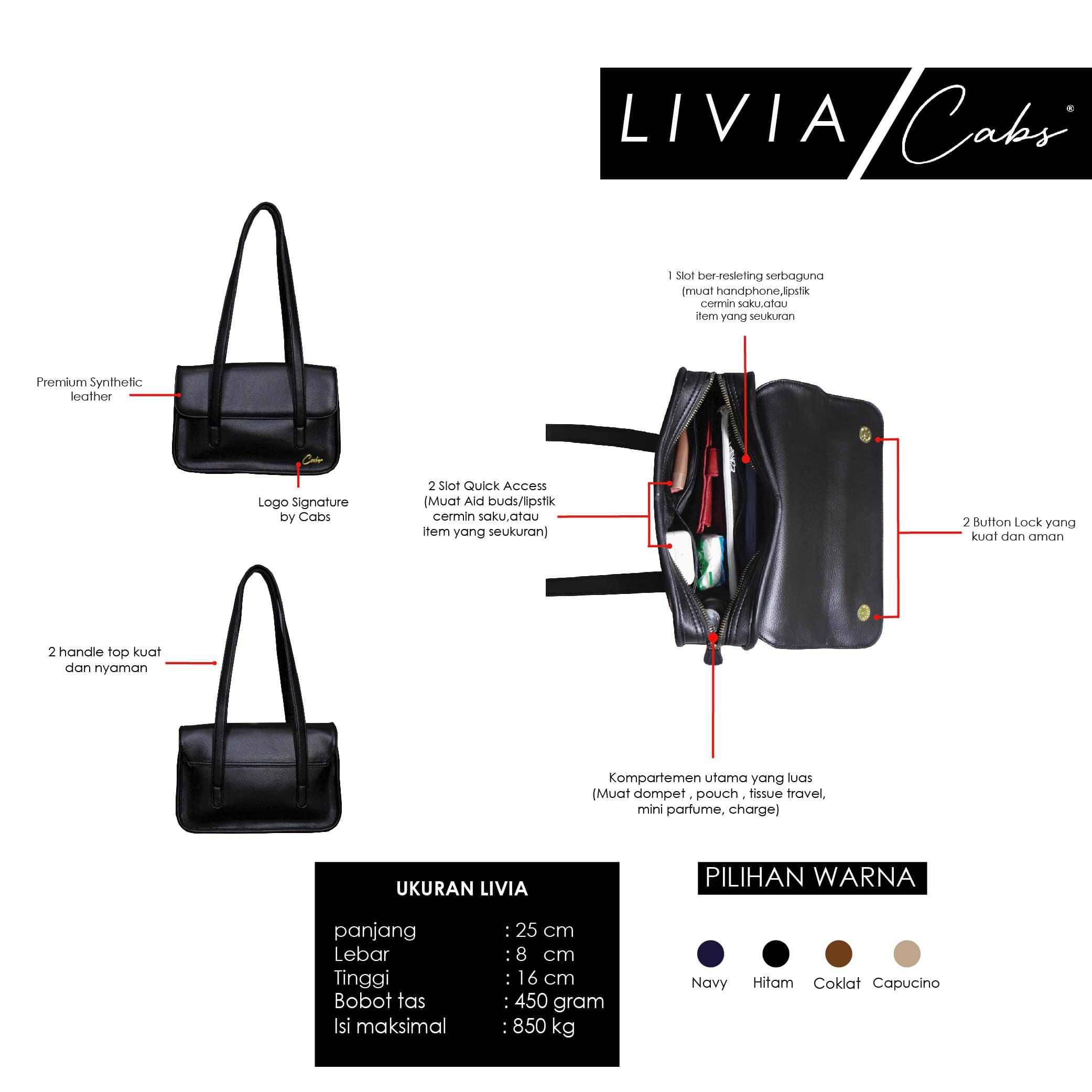 CABS – TOTEBAG WANITA TIPE LIVIA