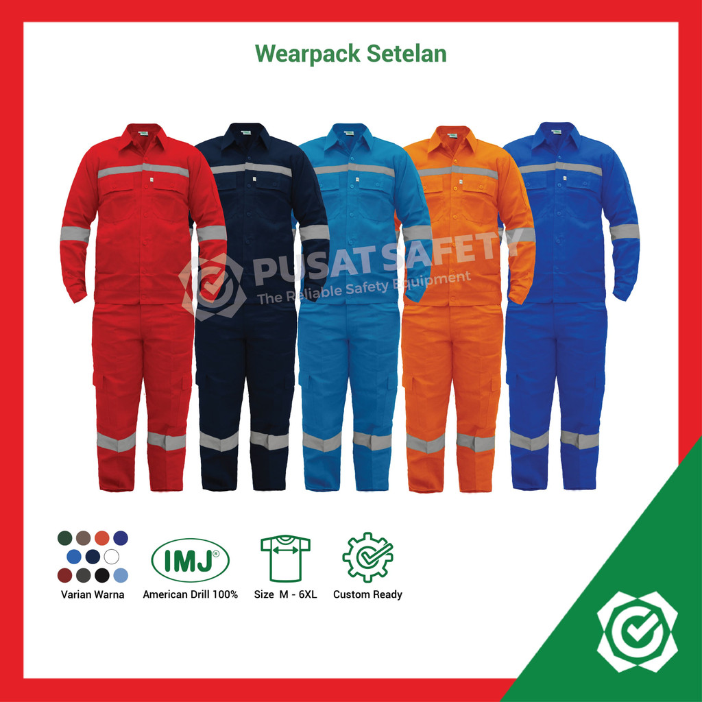 Wearpack Setelan Safety Baju Celana Proyek IMJ M-2XL