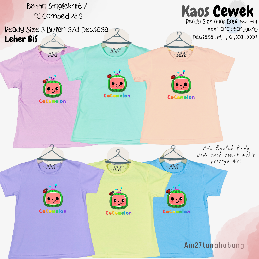 Baju Anak Cewek 3 bulan-10 tahun CocoMelon- Kaos003