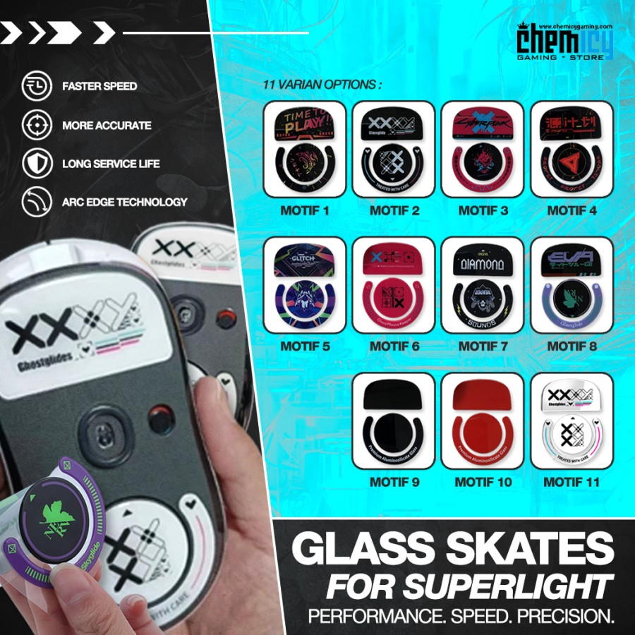 Mousefeet Glass Skate Glide Logitech Superlight bukan Superglide